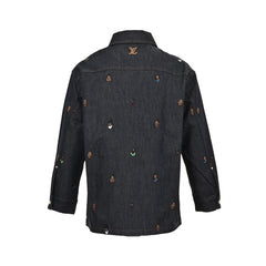 Veste en jean presbyte entièrement brodée