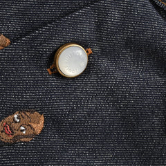 Veste en jean presbyte entièrement brodée
