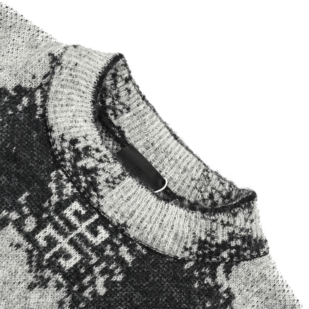 karierter Mohairpullover
