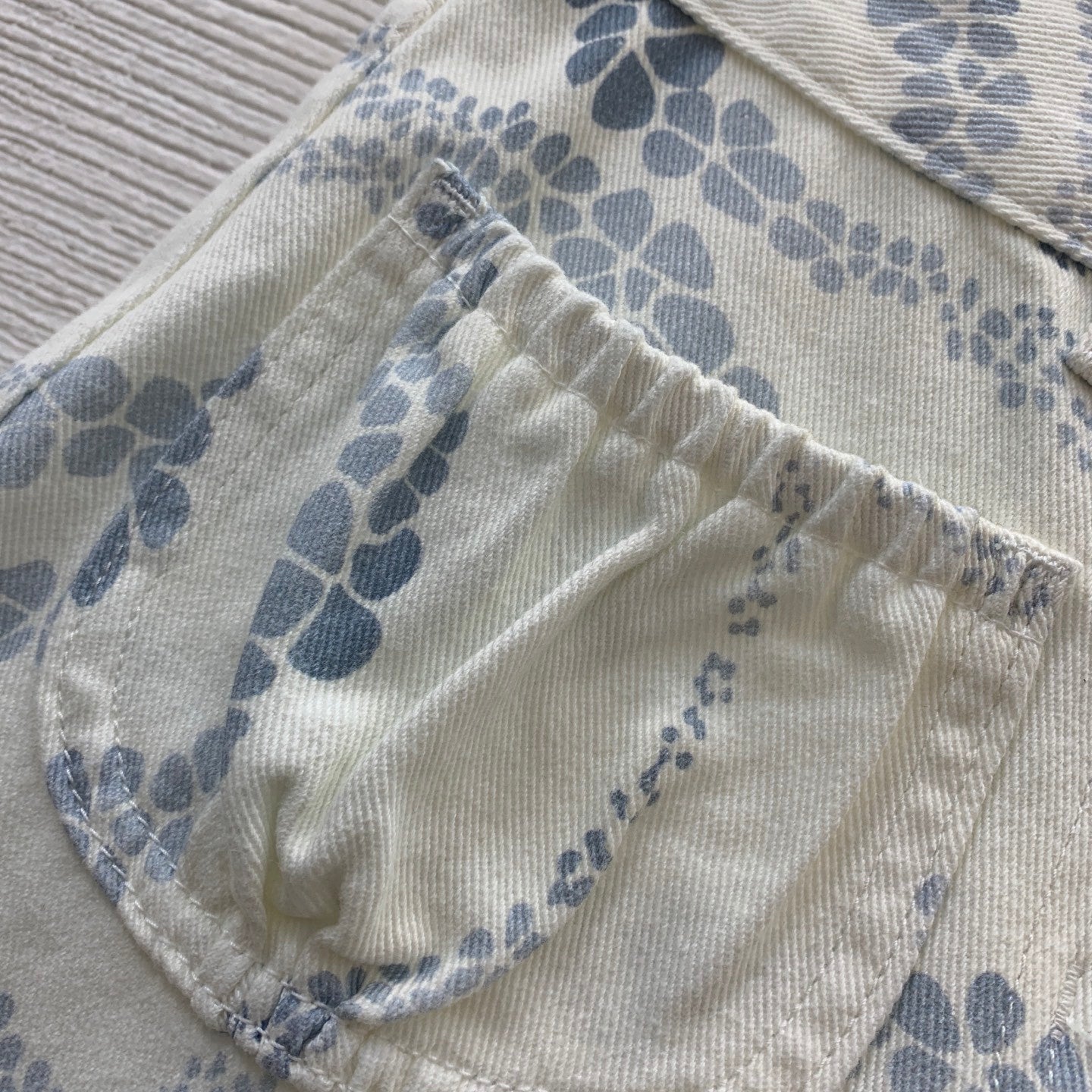 Dual-Textile Bottoms: Printed Denim Shorts + Knit Mini Skirt