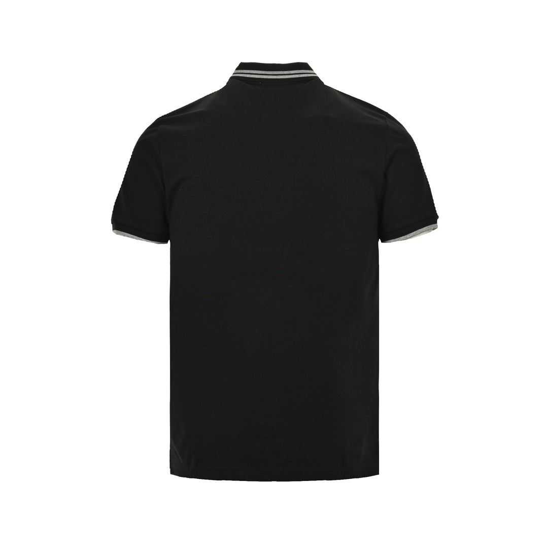 Poloshirt mit silberner Logo-Stickerei und kurzen Ärmeln 