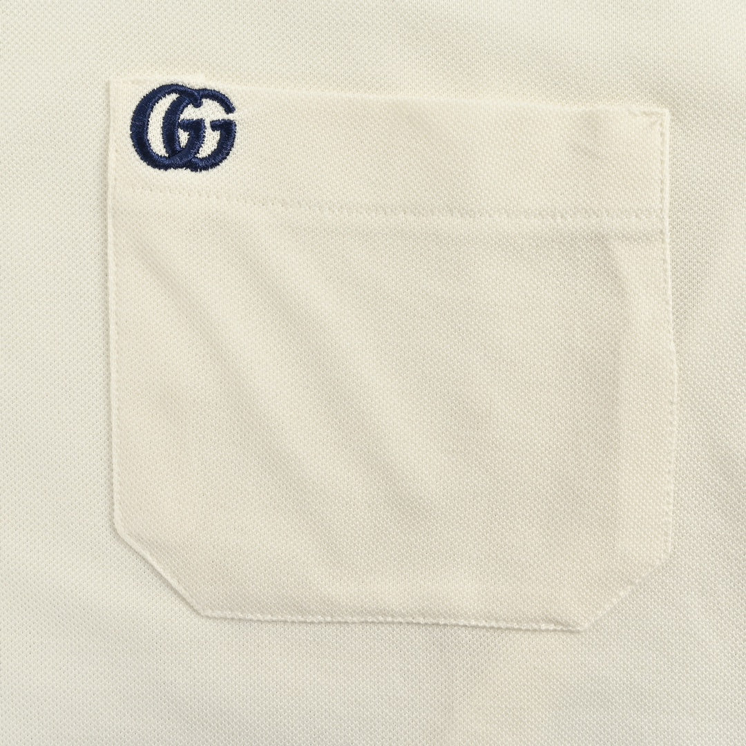 Poloshirt mit kurzen Ärmeln und GG-Stickerei auf der Tasche 