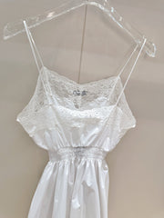 Lace-Trimmed Satin Slip Dress