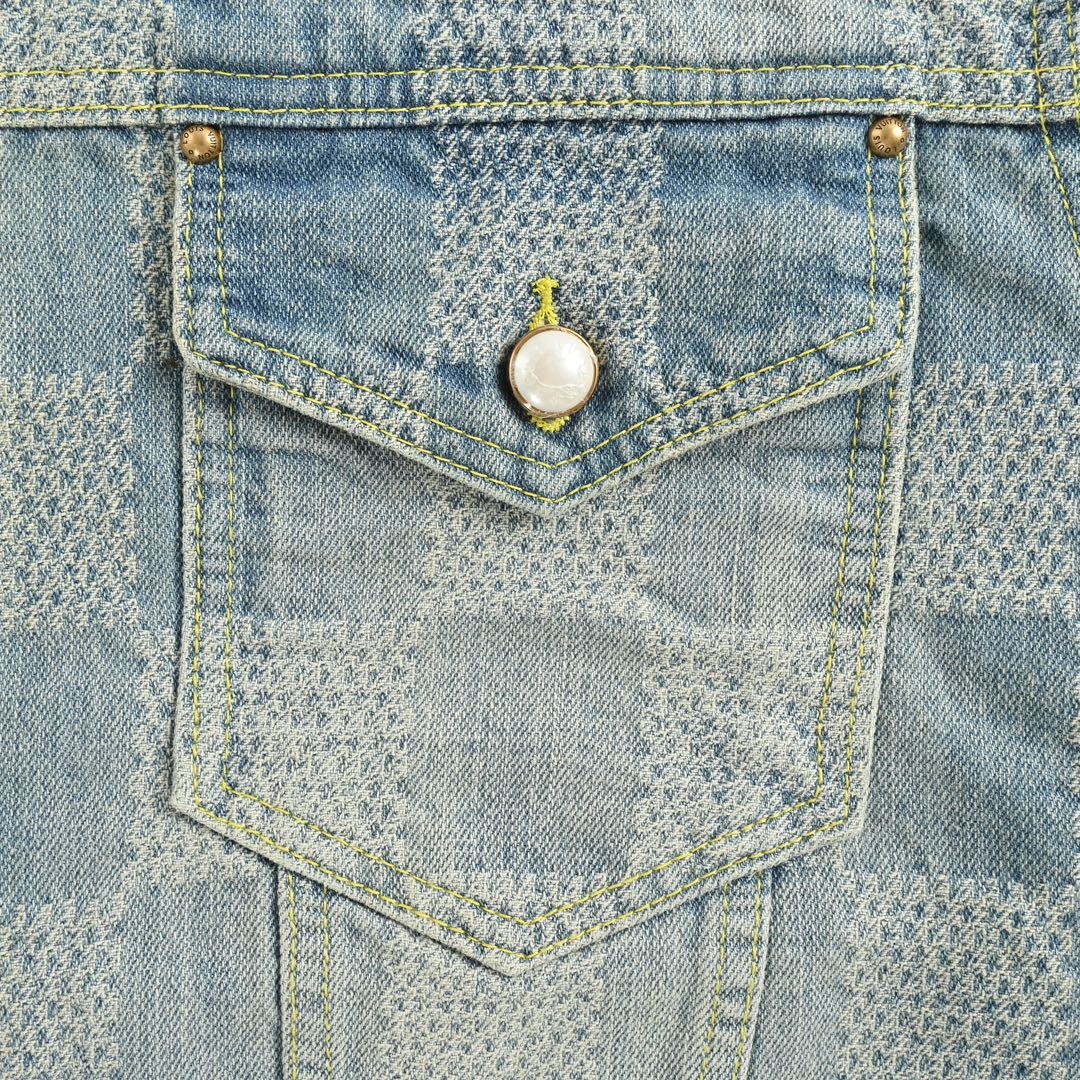 Jeansjacke mit Schachbrettmuster