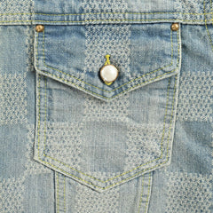 veste en jean à damier