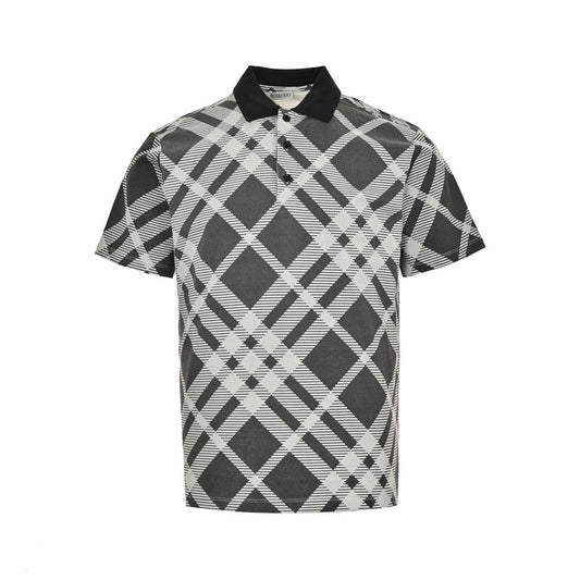Polo à carreaux à manches courtes 