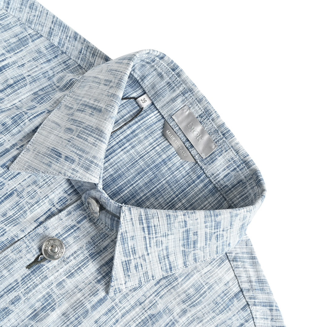 Veste chemise en jean classique à imprimé intégral