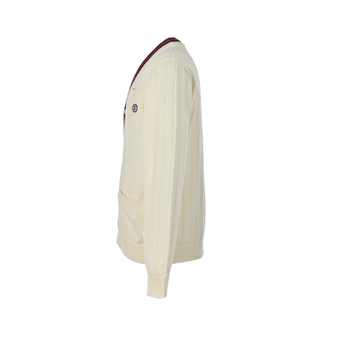 Pull cardigan creux en tricot Double G