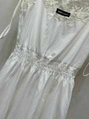 Lace-Trimmed Satin Slip Dress