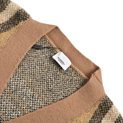 Jupe cardigan à carreaux rayée en mohair
