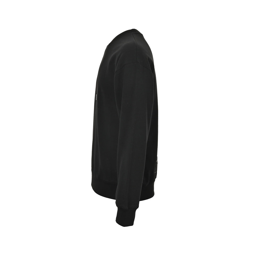 Rundhals-Sweatshirt mit gesticktem Buchstabenlogo auf Vorder- und Rückseite