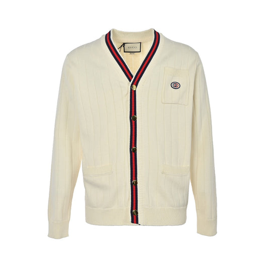 Pull cardigan creux en tricot Double G