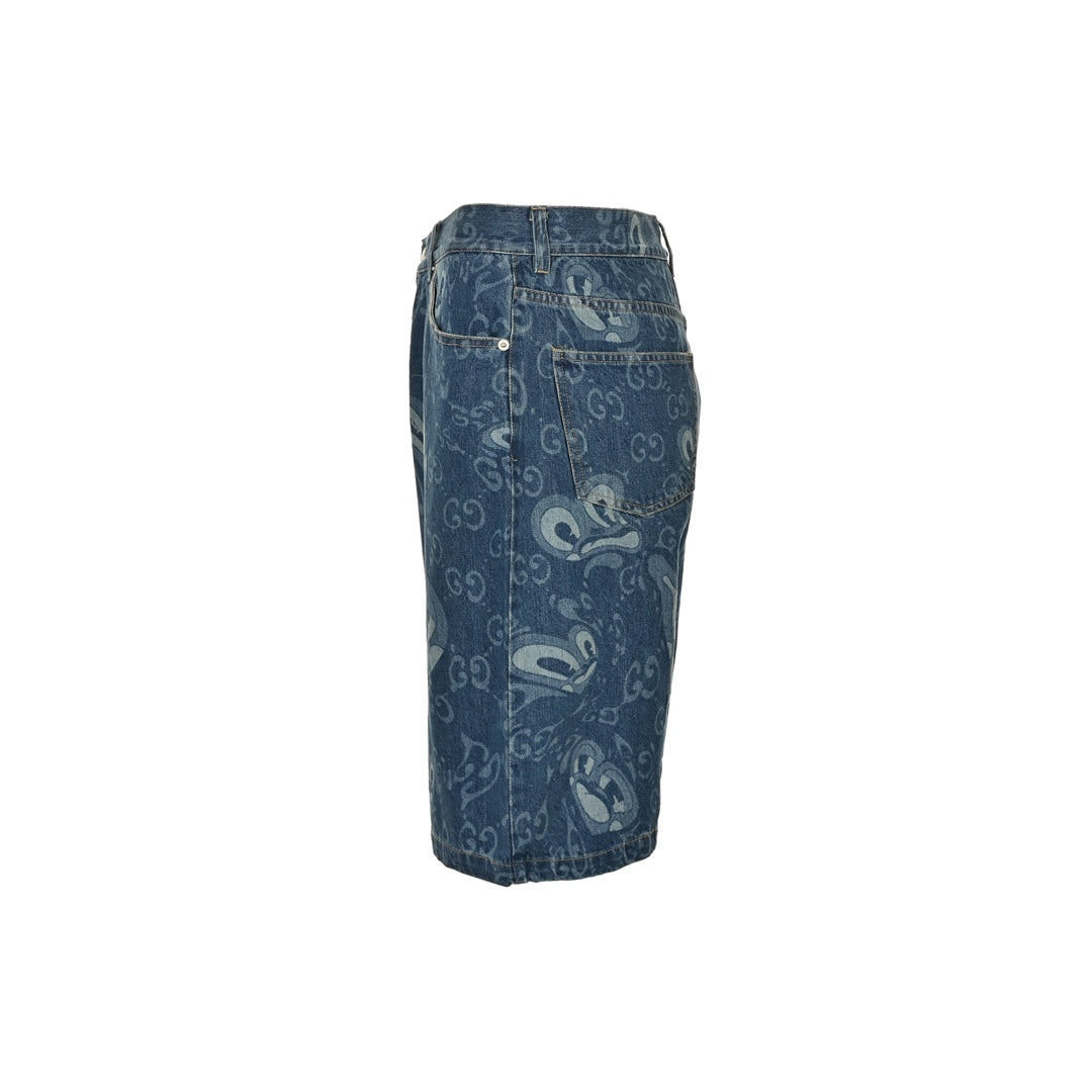 flüssiger herzförmiger Jeansanzug 