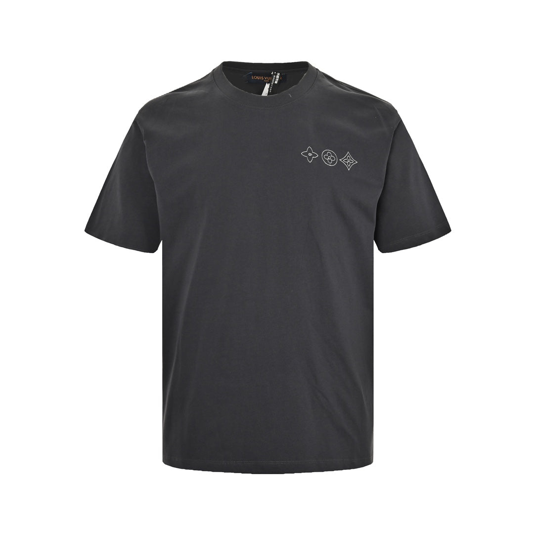 Kurze Ärmel mit dickem, gesticktem Logo 