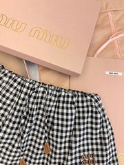 Black & White Gingham Mini Skirt