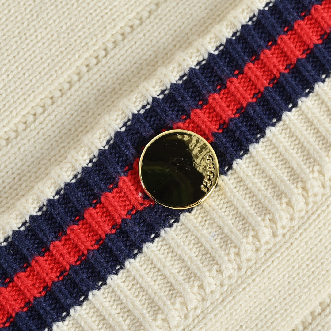 Pull cardigan creux en tricot Double G