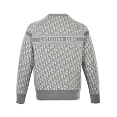 Presbyopia jacquard knitted cashmere reversible crew neck