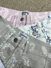 Printed Denim Shorts