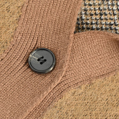 Jupe cardigan à carreaux rayée en mohair