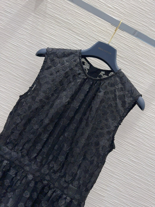Black Lace Tiered Midi Dress