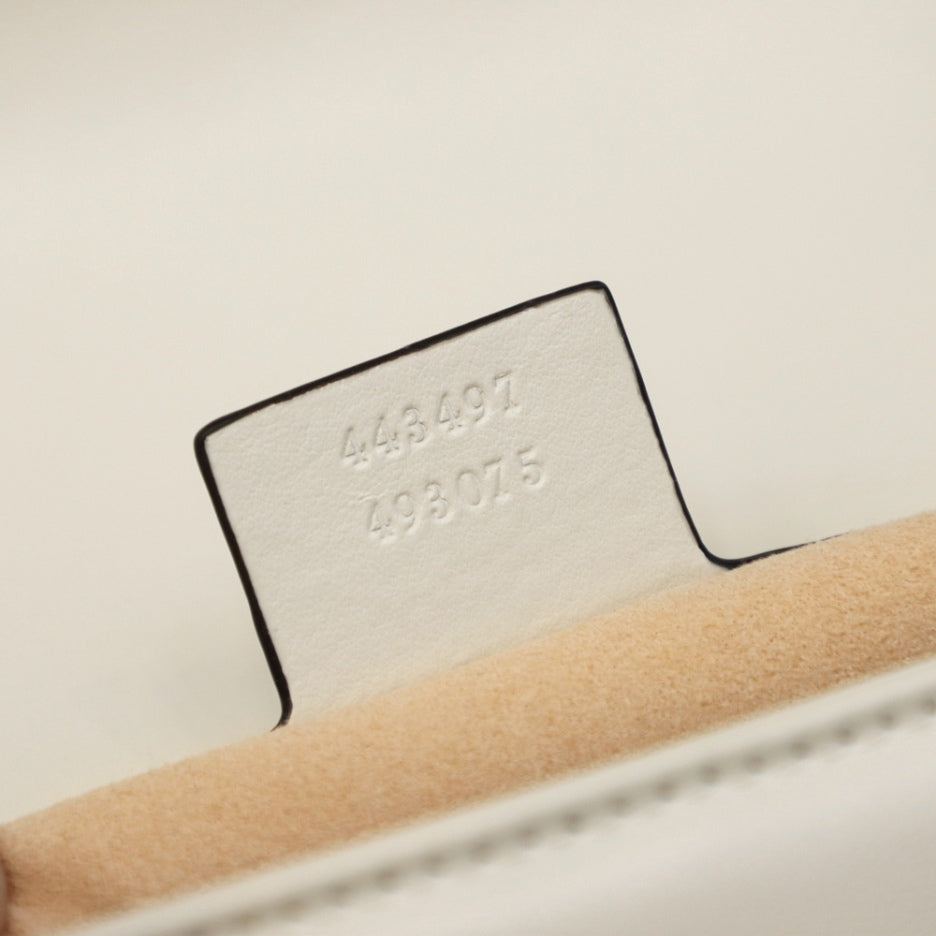 weiße kleine GG Marmont 2.0 Schultertasche