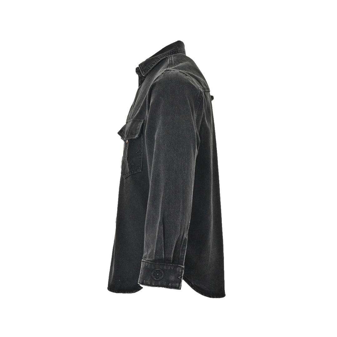 Jeansjacke mit Taschenprägung