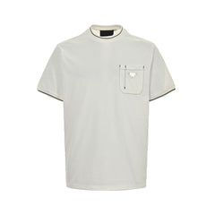 triangle top-stitched pocket short sleeves