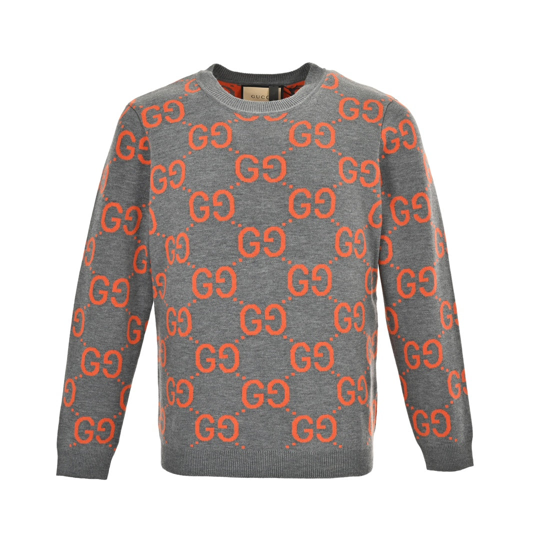Pull col rond en jacquard Double G
