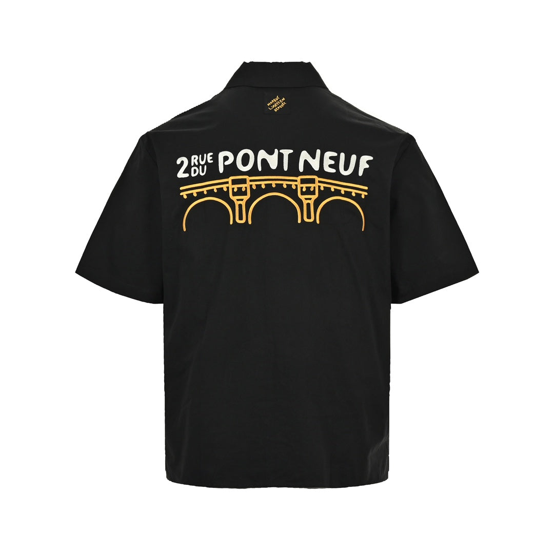 Chemise à manches courtes brodée Tower 