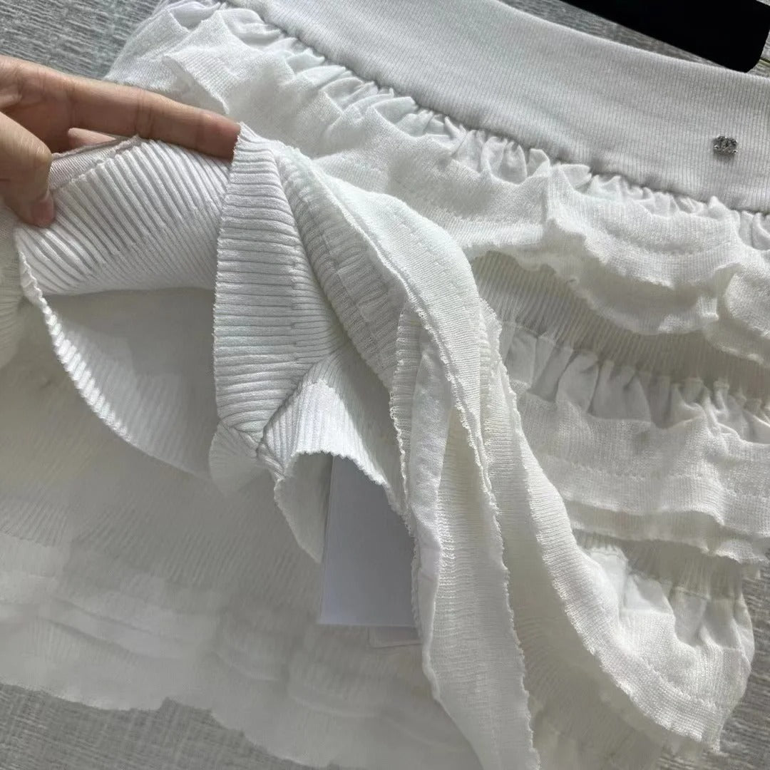 Jupe à gâteau blanche