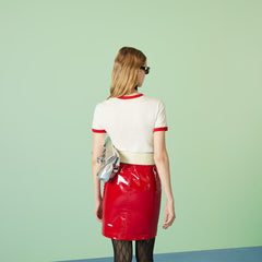 red trim short sleeves
