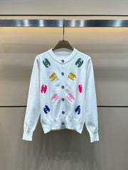 25 Early Autumn New Three-Dimensional Platinum Embroidery Knitted Cardigan