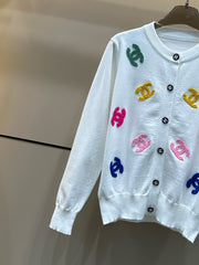 25 Early Autumn New Three-Dimensional Platinum Embroidery Knitted Cardigan
