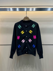 25 Early Autumn New Three-Dimensional Platinum Embroidery Knitted Cardigan