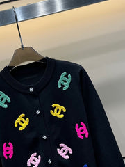 25 Early Autumn New Three-Dimensional Platinum Embroidery Knitted Cardigan