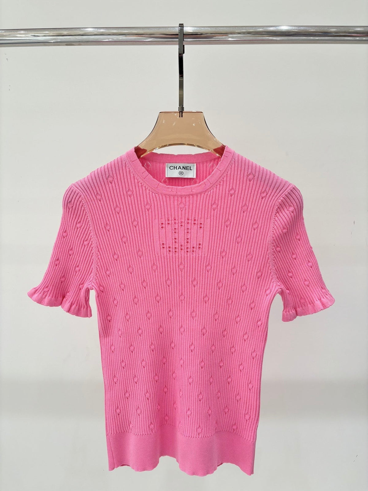Simple slim fit knitted short sleeves
