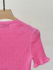 Simple slim fit knitted short sleeves
