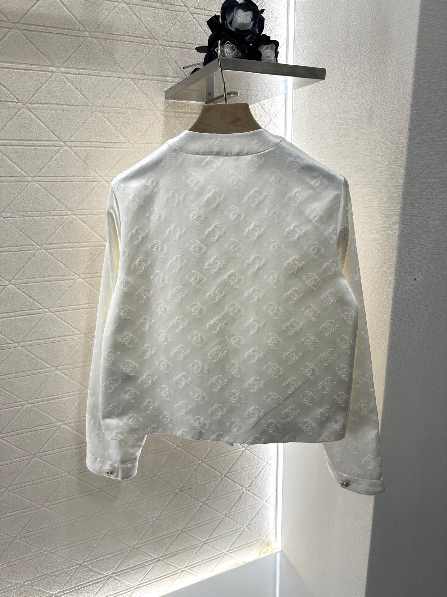 Jacquardjacke aus Seide und Baumwolle