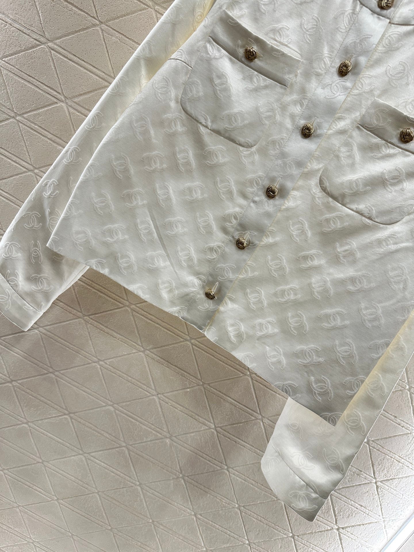 Jacquardjacke aus Seide und Baumwolle