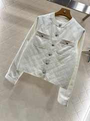 Silk cotton jacquard jacket