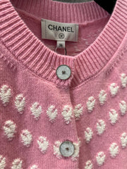 Cardigan jacquard en cachemire et perles