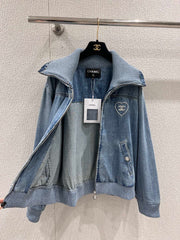 Beach Series Heart Embroidered Lapel Denim