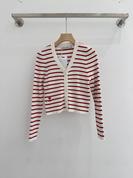 25 Spring and Autumn new style, striped knitted small cardigan