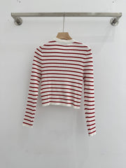 25 Spring and Autumn new style, striped knitted small cardigan