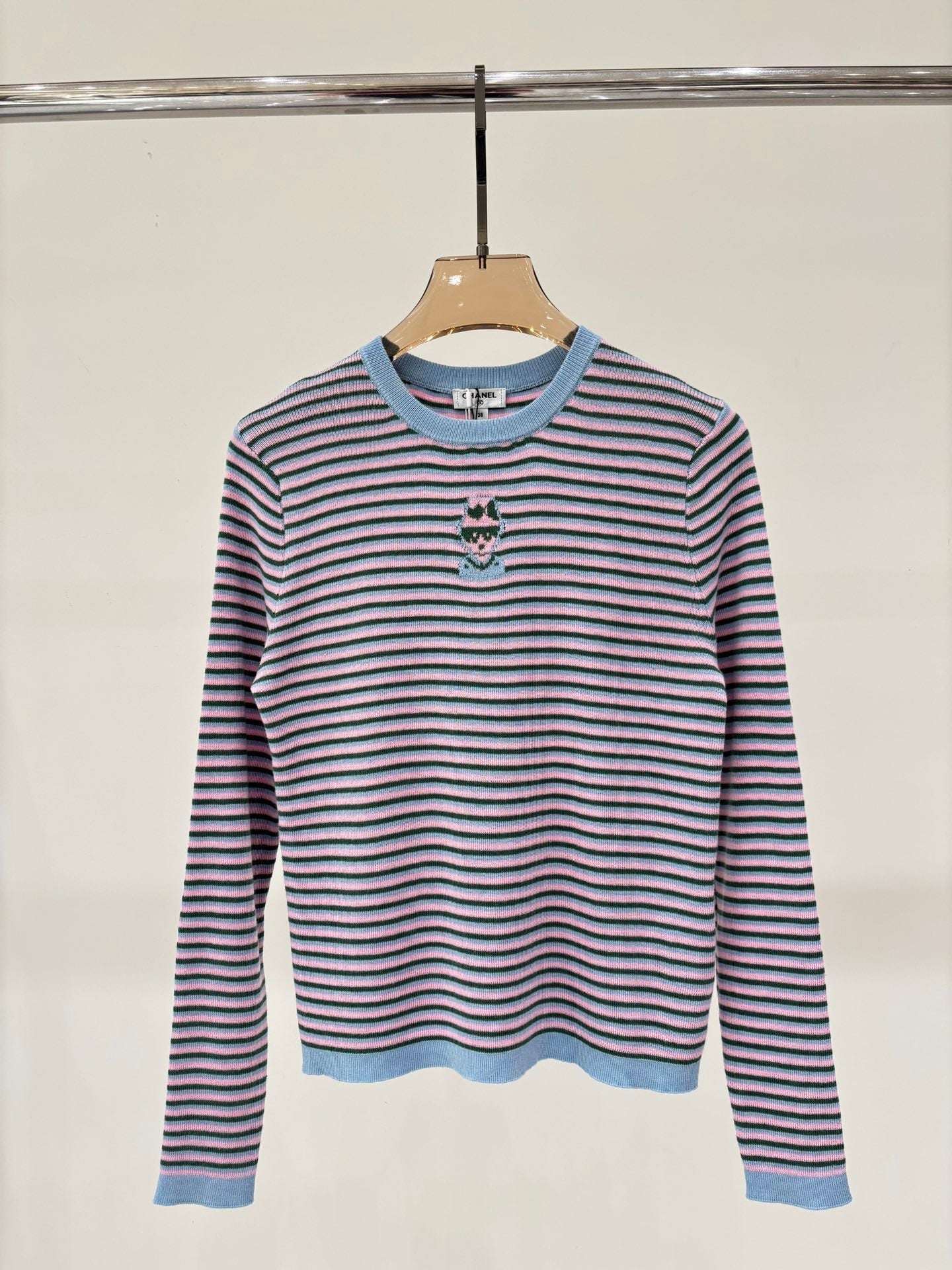 Manches longues en tricot décontracté de couleur contrastée