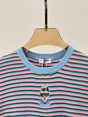 Contrast color casual knitted long sleeves