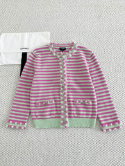 Colorblock Striped Cardigan (Cashmere)