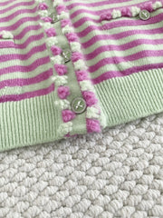 Colorblock Striped Cardigan (Cashmere)