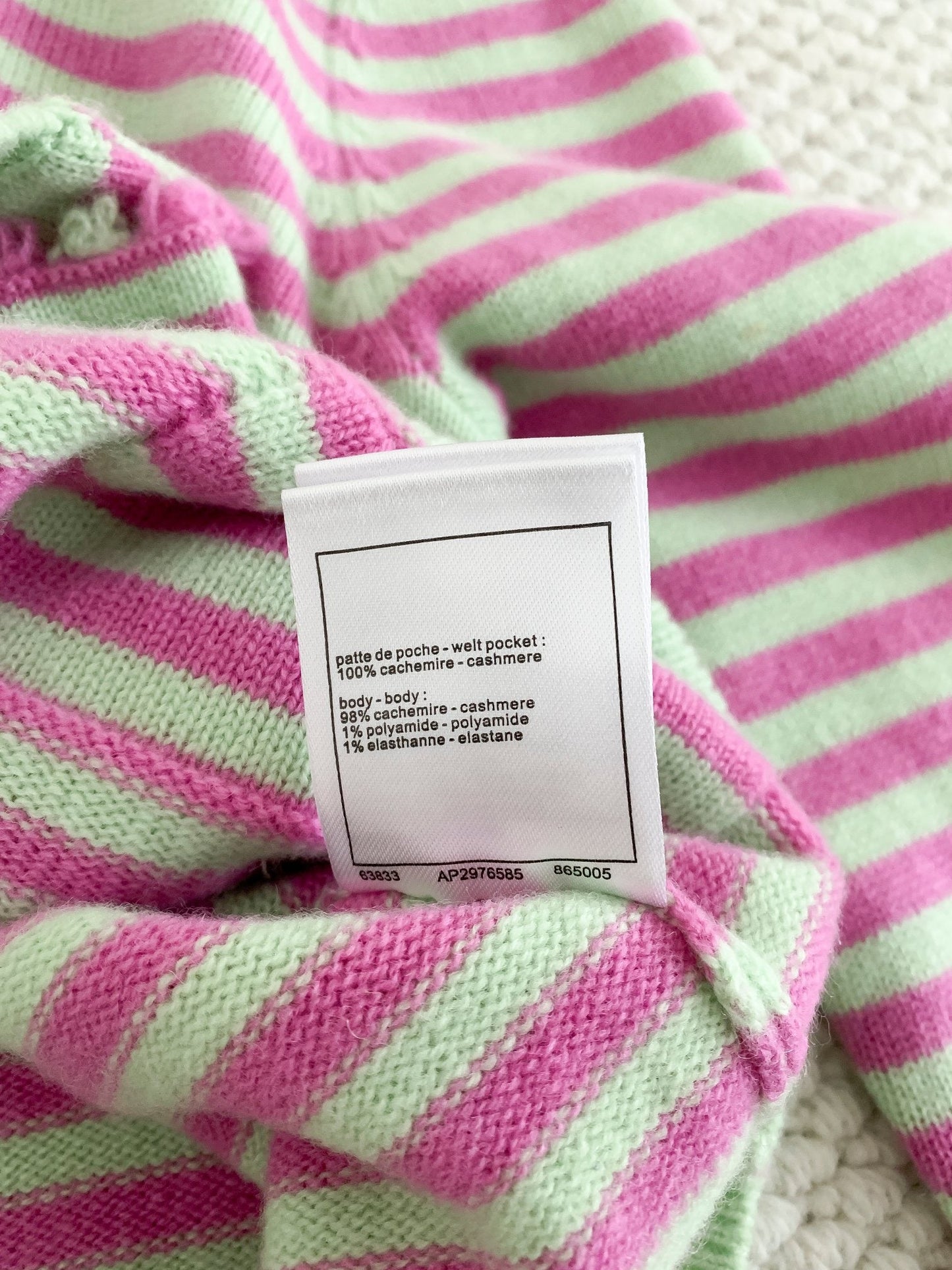 Cardigan rayé color block (cachemire)