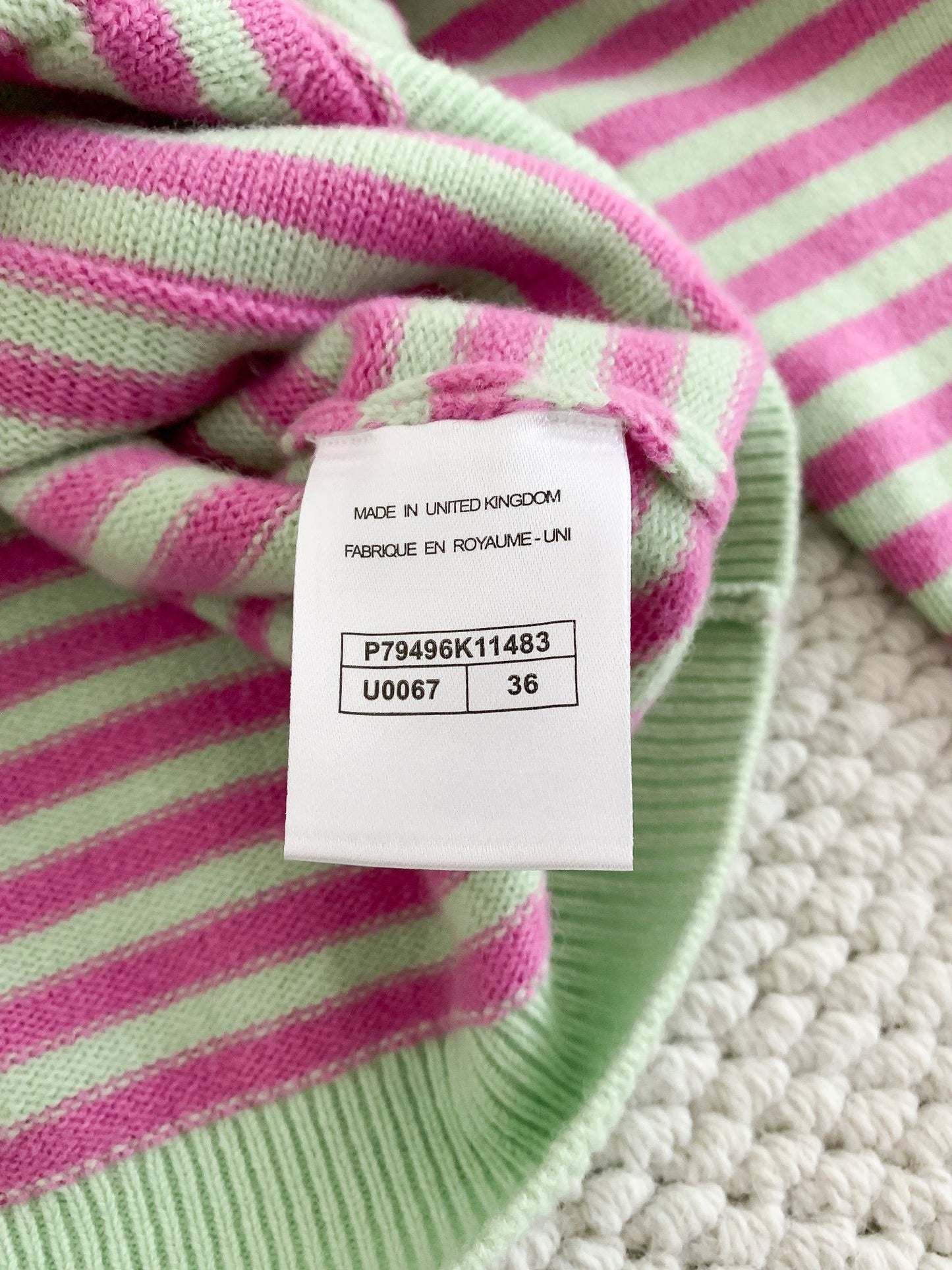 Cardigan rayé color block (cachemire)